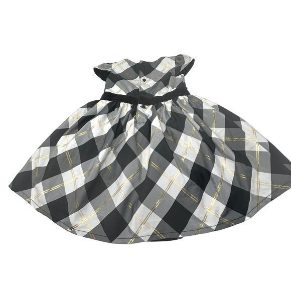 Short Sleeve Baby's Dress in Black, Grey, White, & Gold - Size‎ 12 Months - Picture 2 of 6